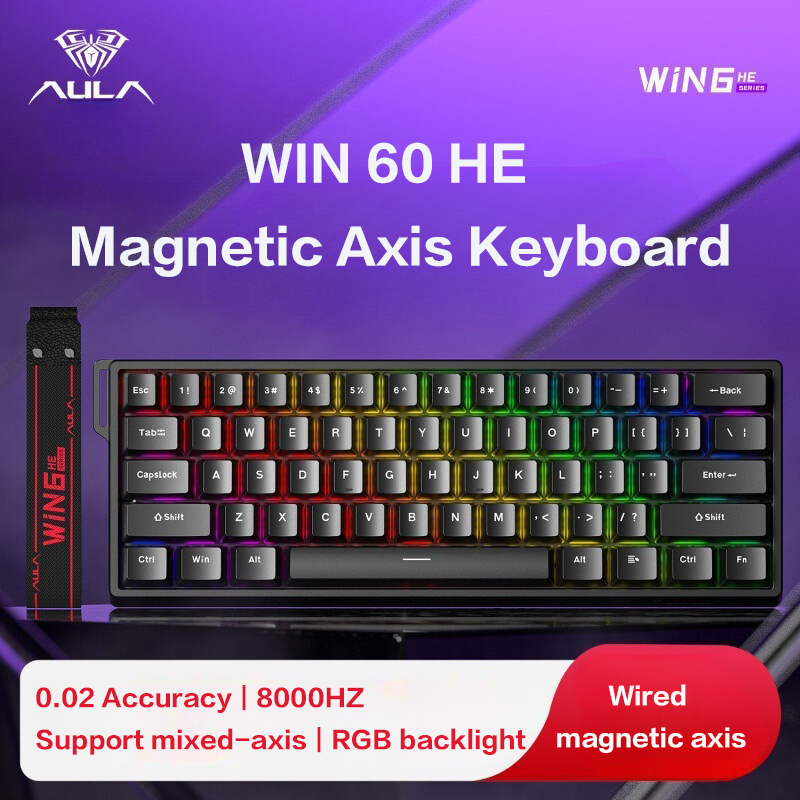 Gaming Keyboard Blue Switches - Klawiatura AULA WiN 60 z osią