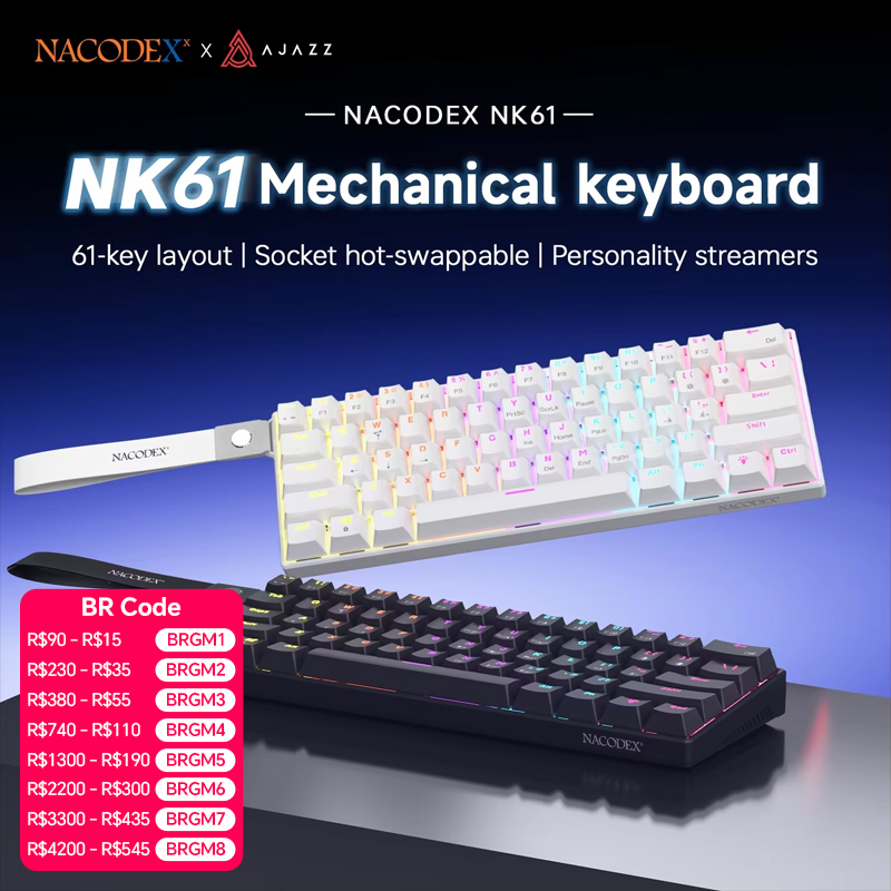 Gaming Keyboard Blue Switches - AJAZZ NK61 61-klawiszowa klawiatura mechaniczna z