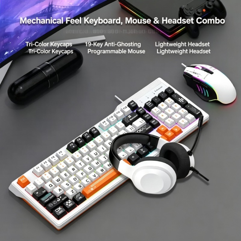 Gaming Keyboard And Mouse Set - K8pro 3 w 1 Zestaw Gamingowy: