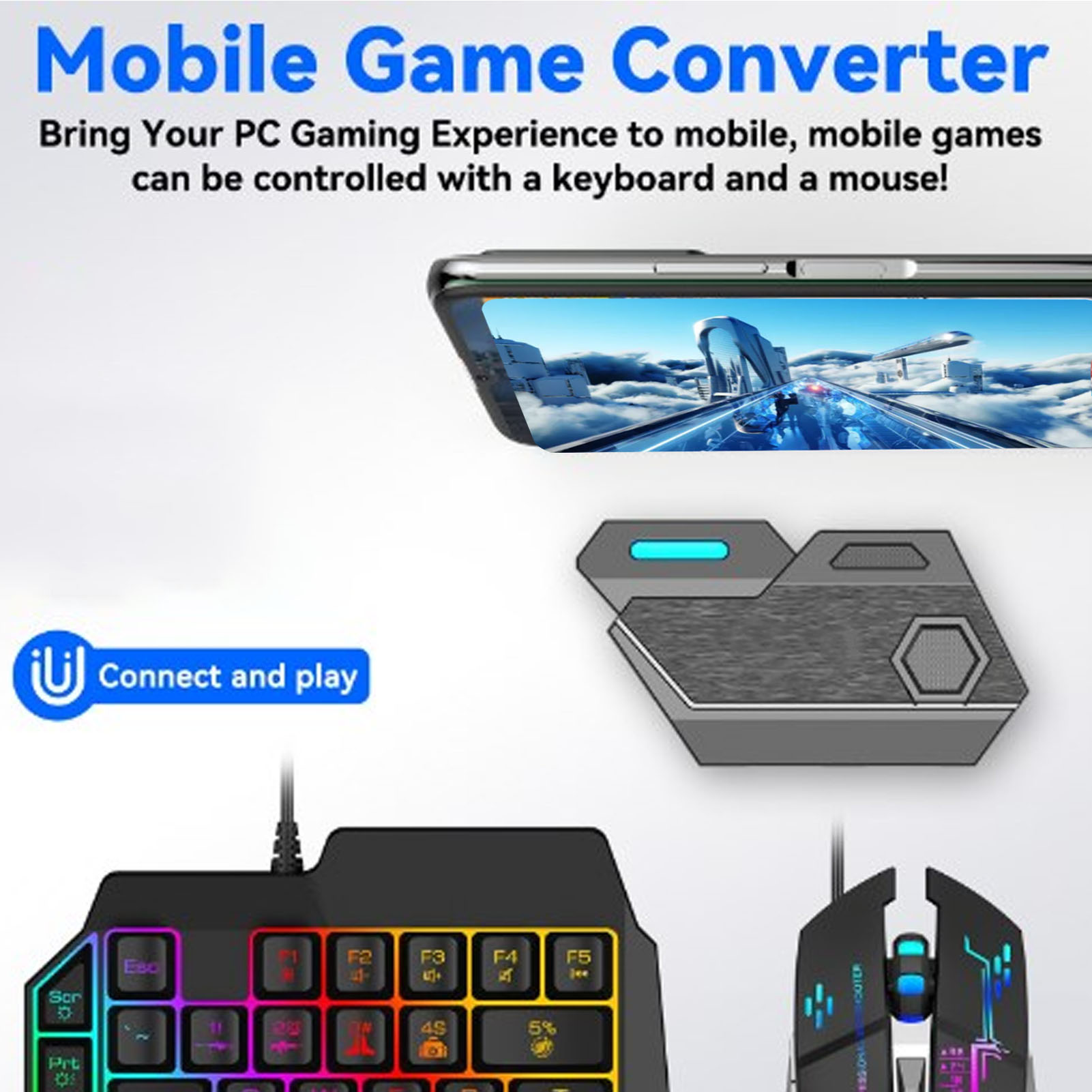 Gaming Keyboard Hand - Zestaw do gier mobilnych: klawiatura i