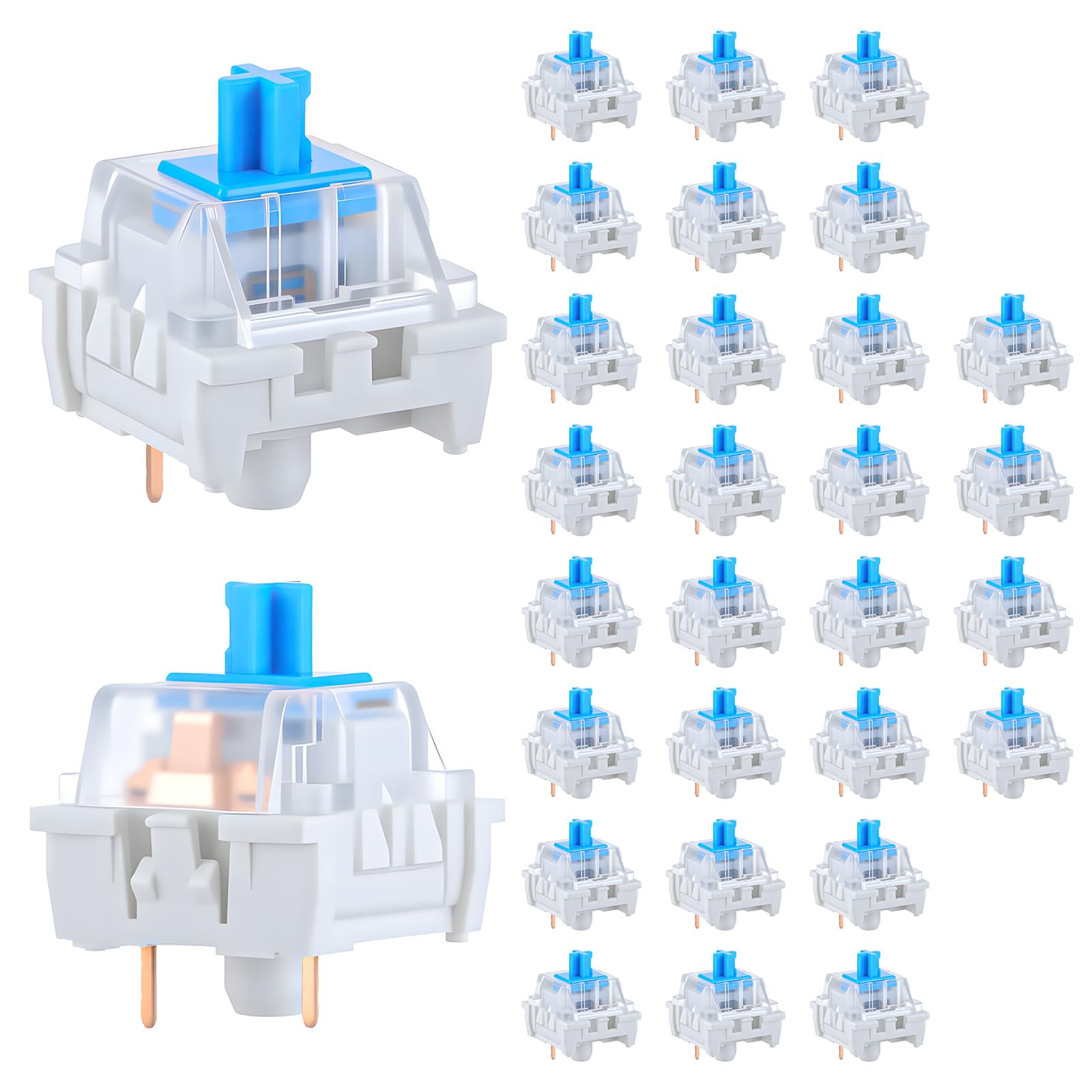 Gaming Keyboard Blue Switches - 30 szt. Przełączników do Klawiatury Mechanicznej