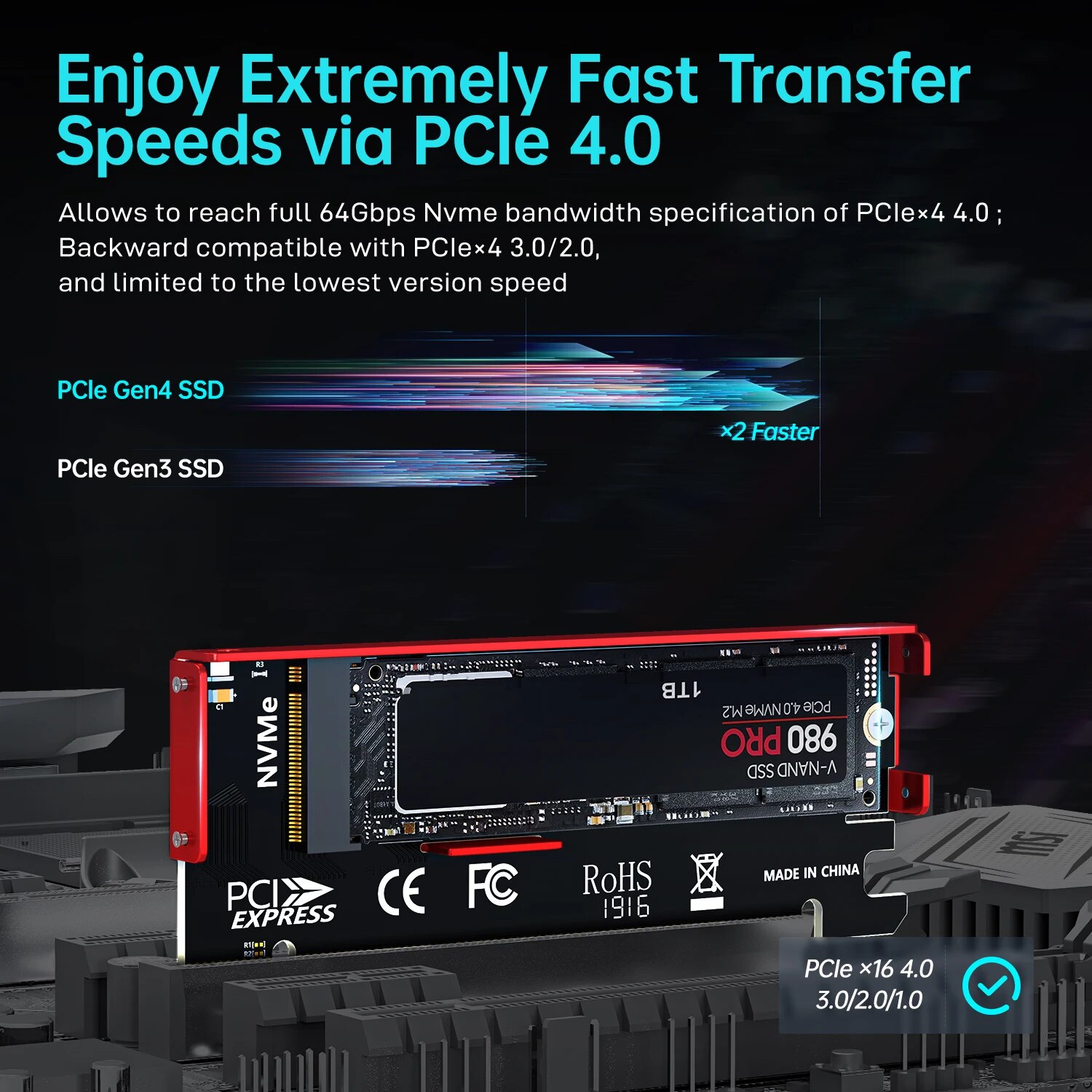 Adapter JEYI M.2 NVMe do PCIe  – Samsung Ssd 990 Pro recenzja i cena