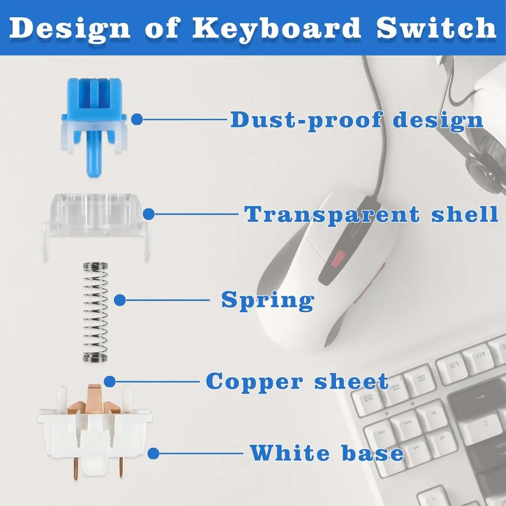 1-150 szt. 3-pinowe przełączni – Gaming Keyboard Blue Switches recenzja i cena