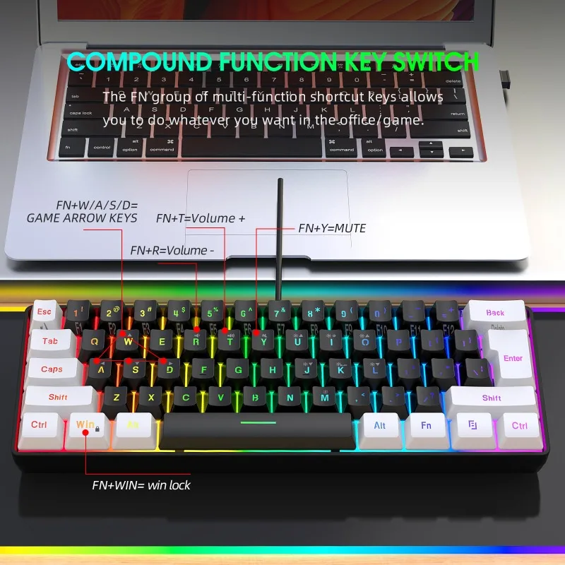 Zestaw Klawiatura i Mysz 60% d – Gaming Keyboard And Mouse Set recenzja i cena