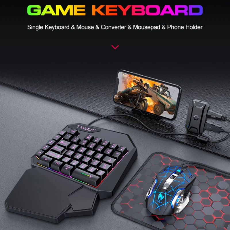 T-WOLF TF900 jednoręczny zesta – Gaming Keyboard Hand recenzja i cena